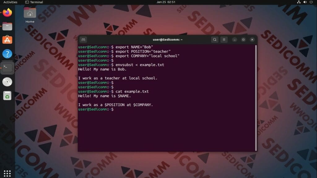 Replace environment variables