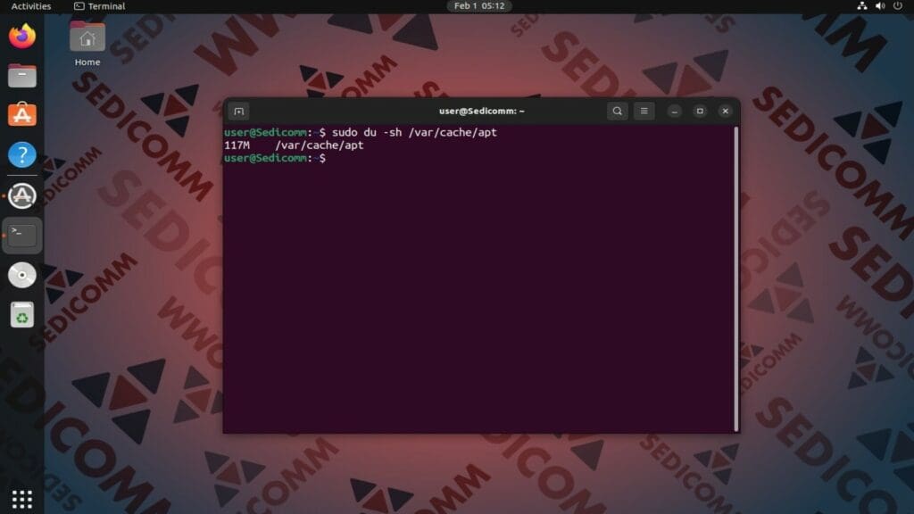 check apt cache after cleaning