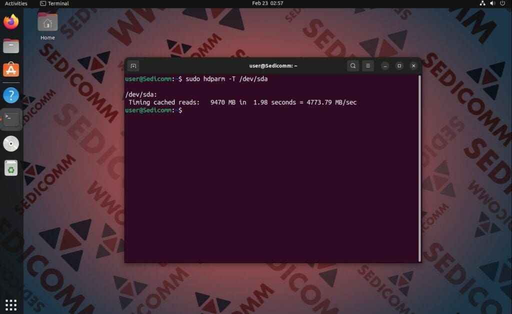 measure hard disk cache read speed
