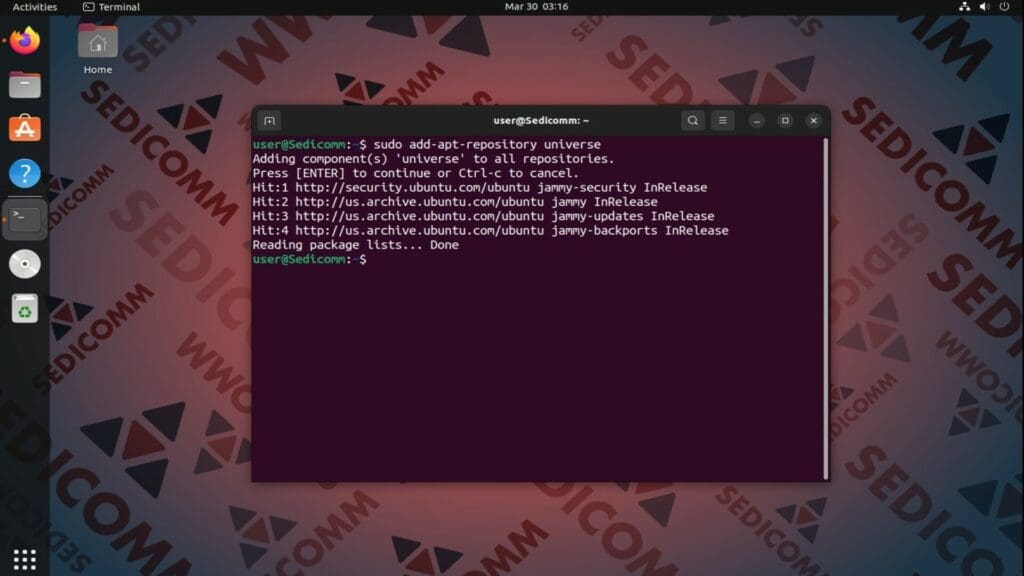 add apt repository universe