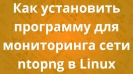 Как установить программу для мониторинга сети ntopng в Linux