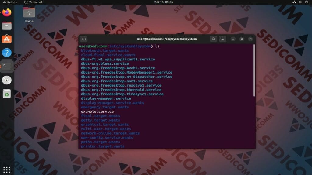 list service unit files
