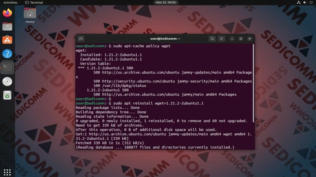 reinstall package with specific versions