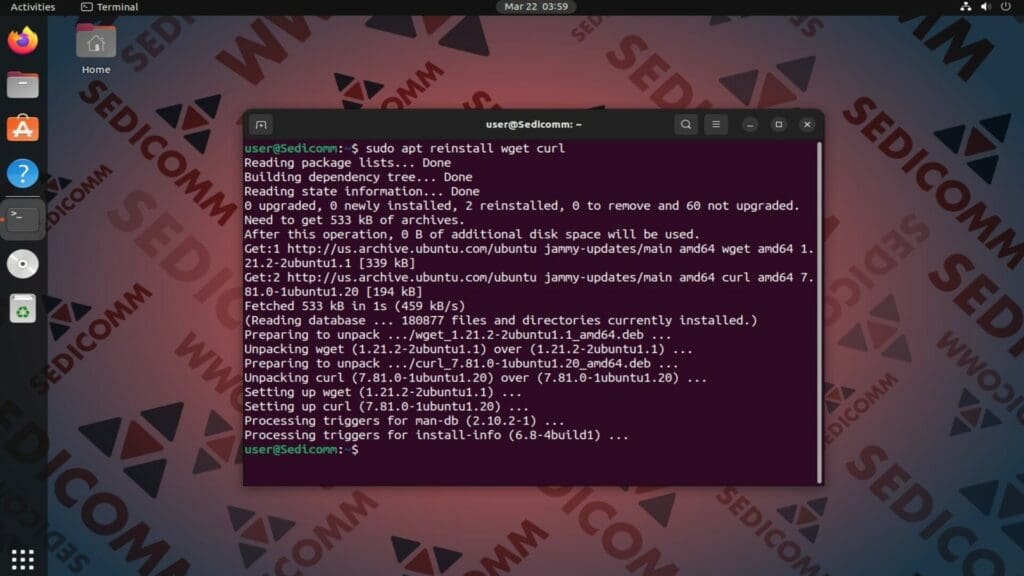 reinstall several packages