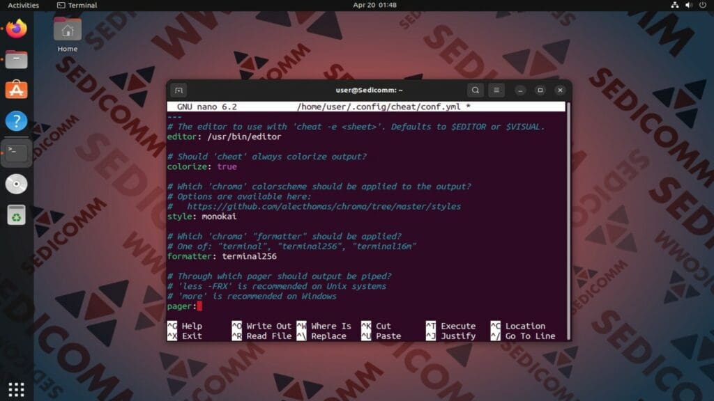 show conf file