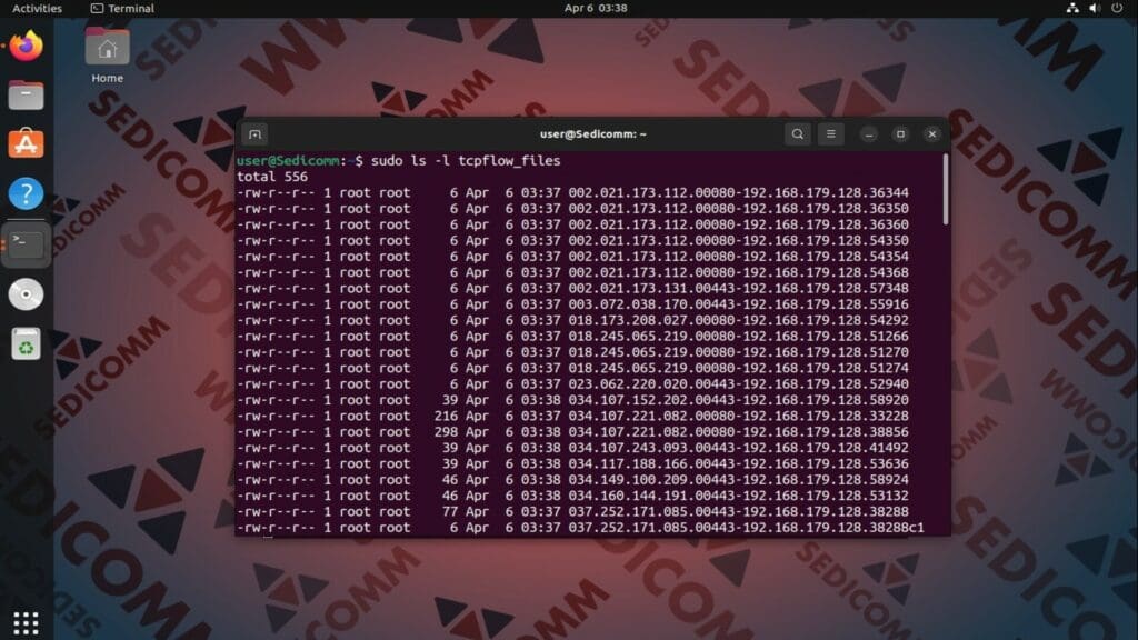 store tcpflow files