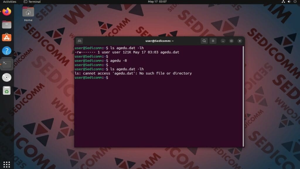 agedu remove index file