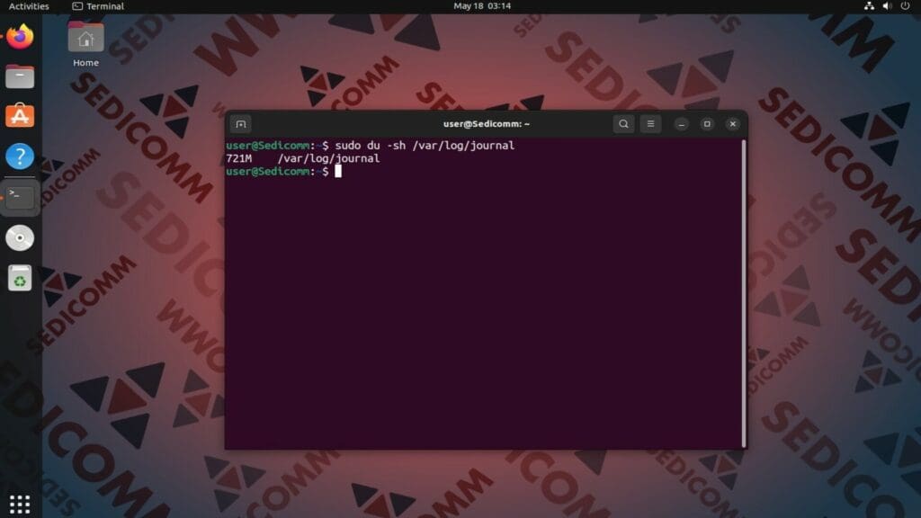 check var log journal size