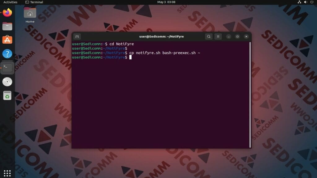copy files to home dir