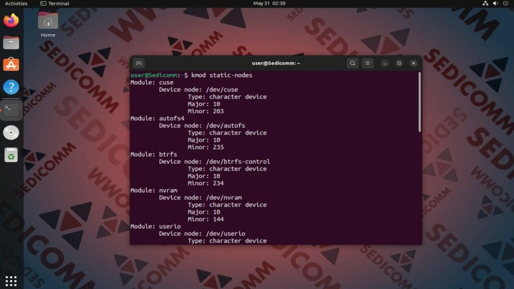 kmod static modules
