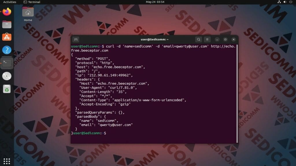 send two parameters splitted
