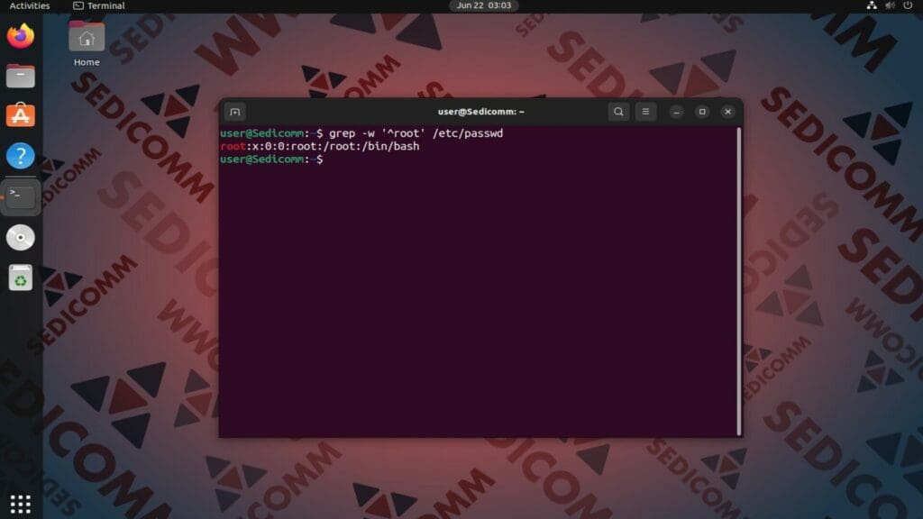 find only specific user grep