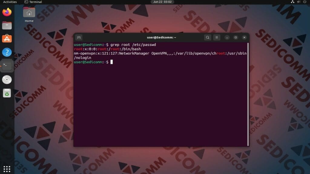 find user grep