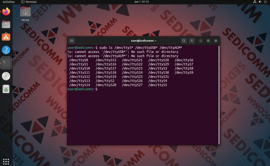 ls dev tty