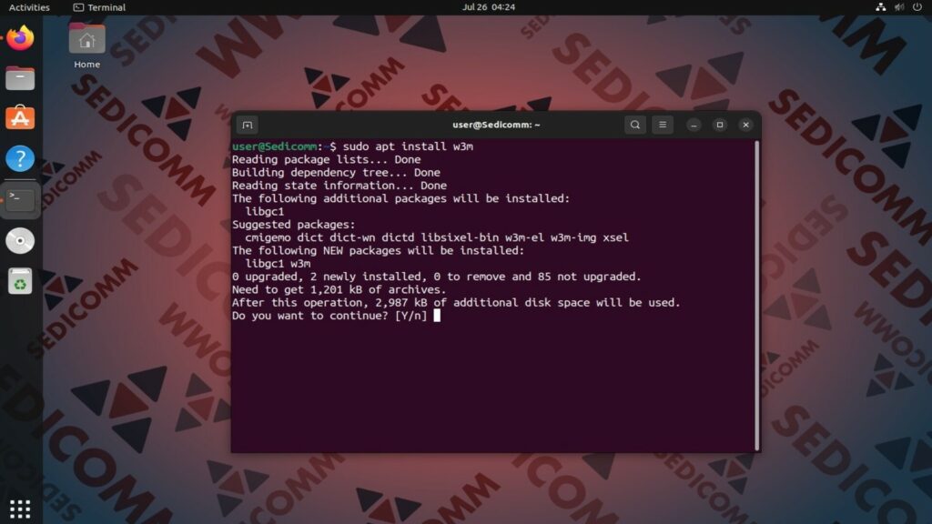 install w3m